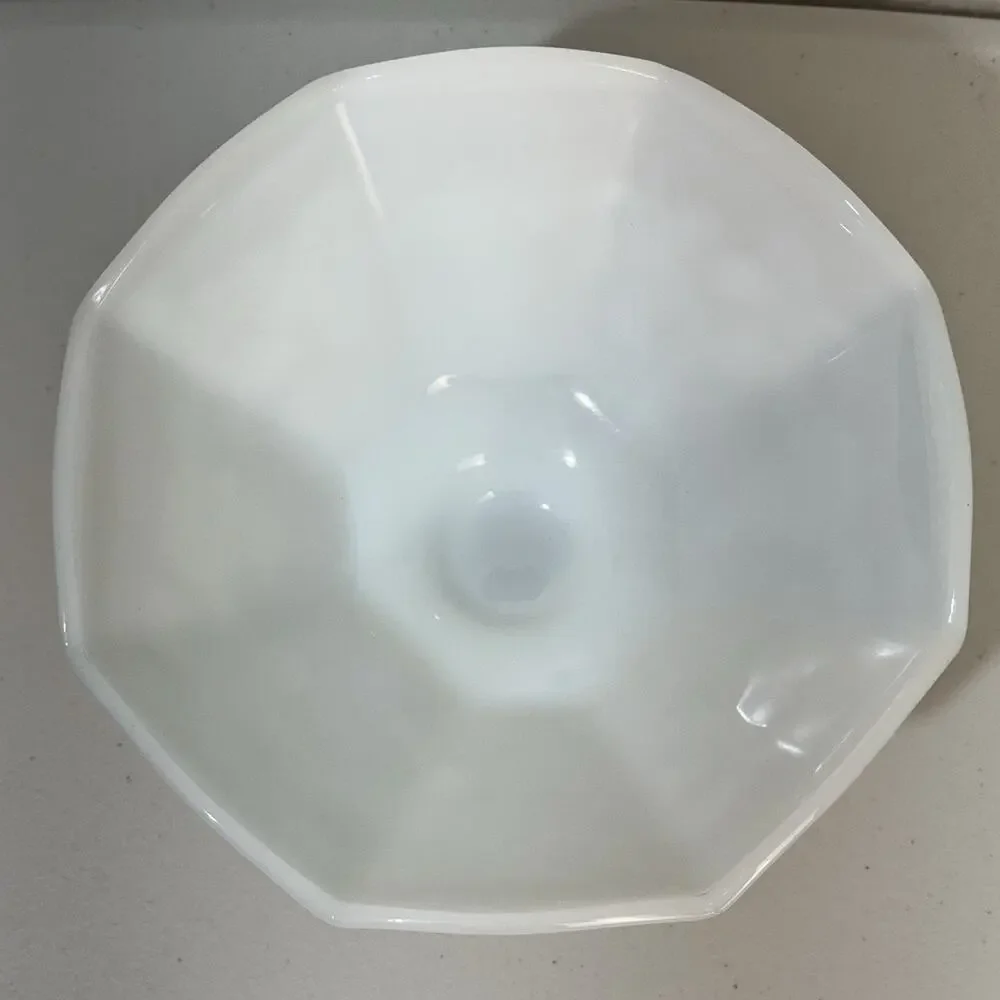 Anchor Hocking Harvest Grapevine White Milk Glass Compote Footed Pedestal Bowl
